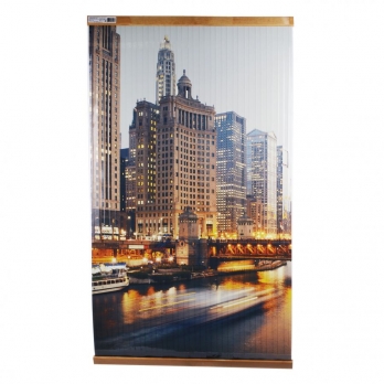 Пленочный обогреватель домашний очаг ночной город